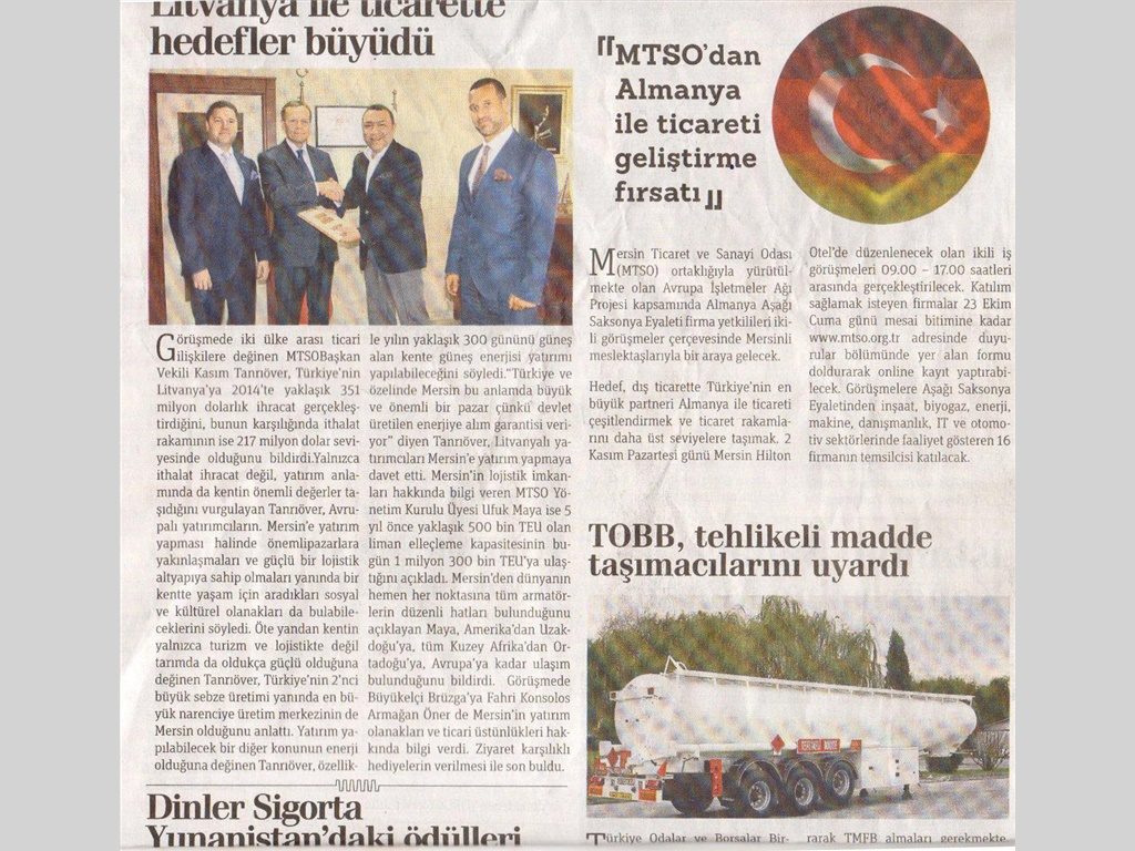 Litvanya ile Ticarette Hedefler Büyüdü (MTSO Haber)